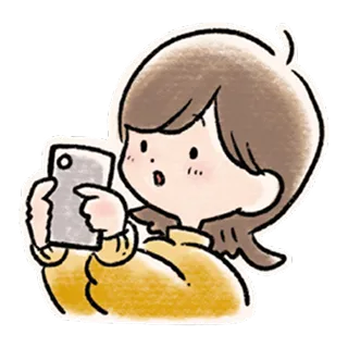 スマホを見ている女性のイラスト