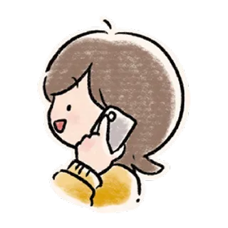 電話をする女性のイラスト